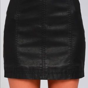 NWOT Free People Modern Femme Black Vegan Leather Mini Skirt